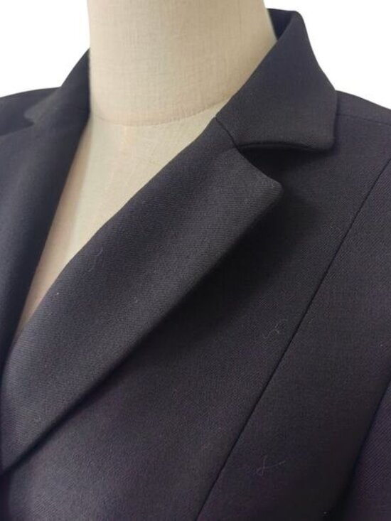 Self-Portrait Black Wool Crepe Mini Dress - Picture 8 of 11